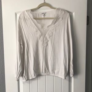 White cinch bottom long sleeve